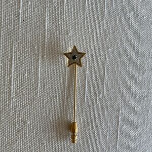 Avon Gold and Blue Glass Stone  Star Pin